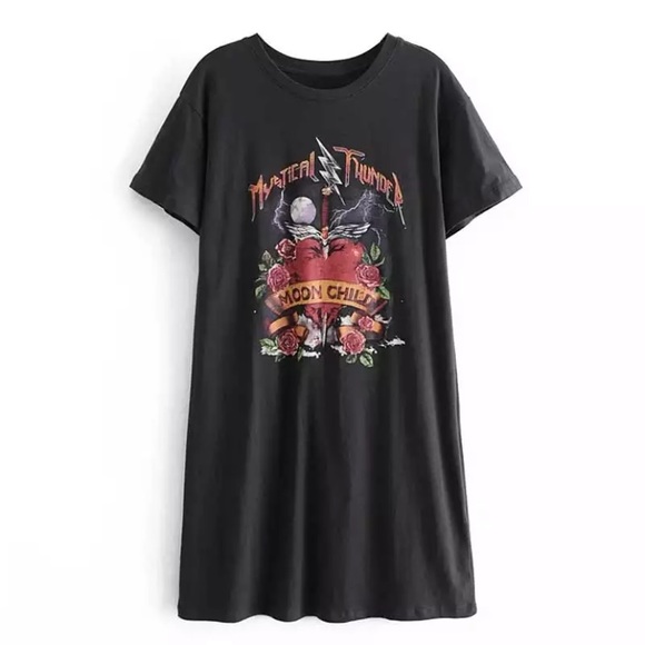 Mystical Thunder Moon Child Graphic Tee Dress - Picture 4 of 5